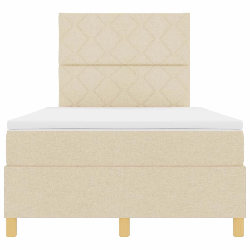 Boxspring bed met hoofdeinde Crème 120 x 190 cm Stof