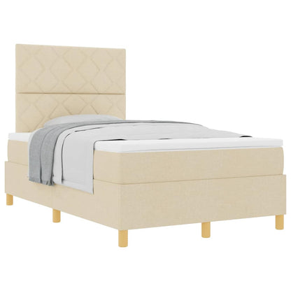 Boxspring bed met hoofdeinde Crème 120 x 190 cm Stof