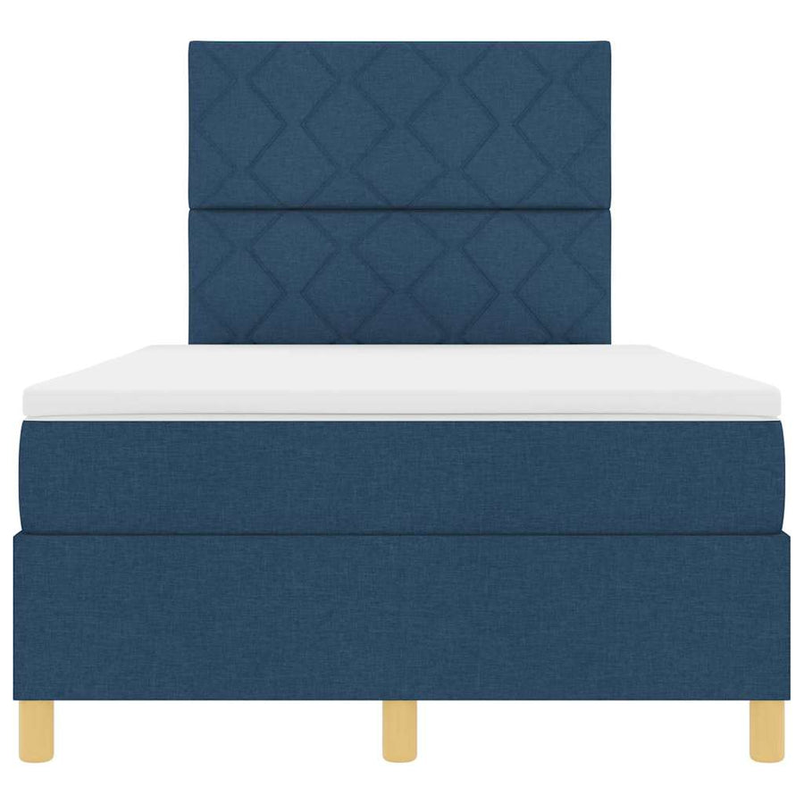 Boxspringbed met matras met hoofdeinde Blauw 120 x 190 cm Stof