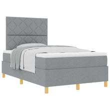 Boxspringbed met matras Lichtgrijs 120 x 200 cm Stof