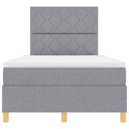 Boxspringbed met matras Lichtgrijs 120 x 200 cm Stof