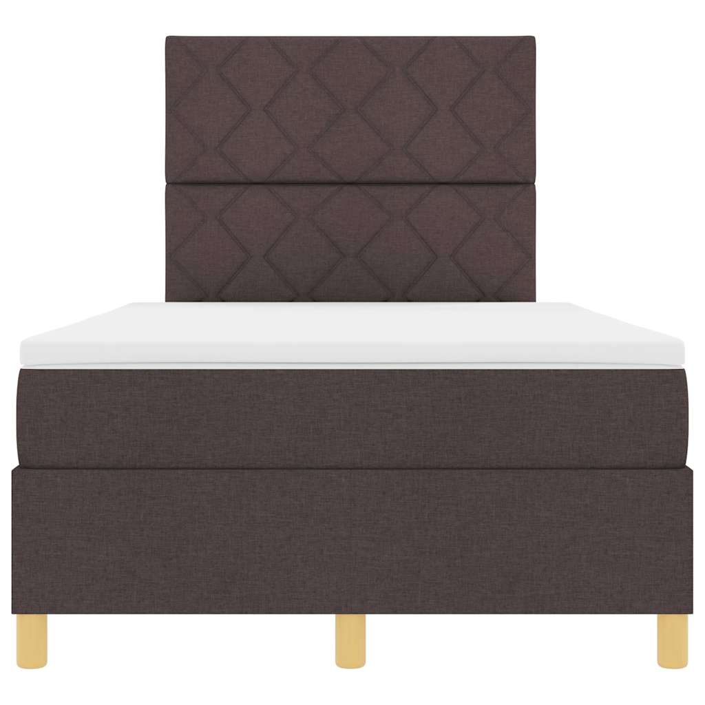 Boxspringbed met matras Donkerbruin 120 x 200 cm Stof