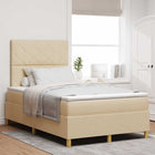 Box spring bed with mattress with headboard Cream 120 x 200 cm Fabric