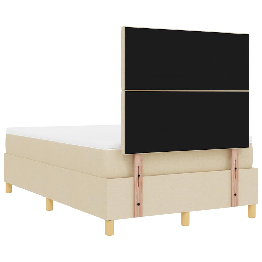 Boxspringbed met matras met hoofdeinde Crème 120 x 200 cm Stof