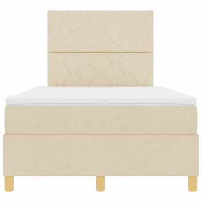 Boxspringbed met matras met hoofdeinde Crème 120 x 200 cm Stof