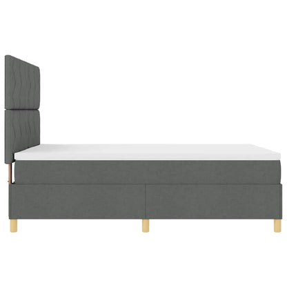 Boxspringbed met hoofdeinde Donkergrijs 140 x 190 cm Stof