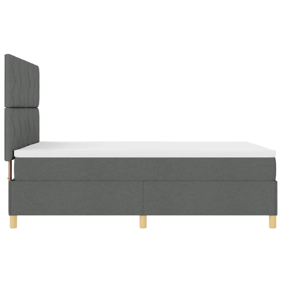 Boxspringbed met hoofdeinde Donkergrijs 140 x 190 cm Stof