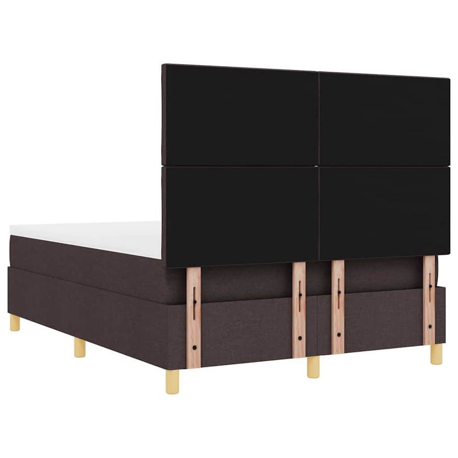 Boxspringbed met hoofdeinde Donkerbruin 140 x 190 cm Stof