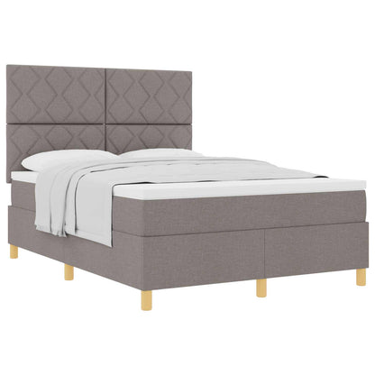 Boxspringbed met hoofdeinde Taupe 140 x 190 cm Stof