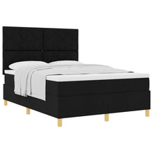 Boxspringbed met hoofdeinde Zwart 140 x 200 cm Stof