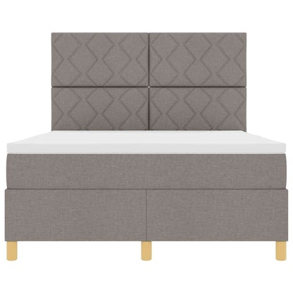 Boxspringbed met hoofdeinde Taupe 140 x 200 cm Stof