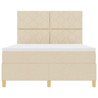 Boxspringbed met hoofdeinde Crème 140 x 200 cm Stof