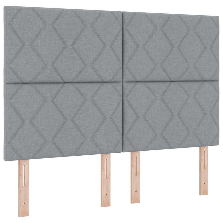 Boxspringbed met matras Lichtgrijs 160 x 200 cm Stof