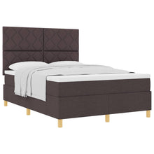 Boxspringbed met hoofdeinde Donkerbruin 160 x 200 cm Stof