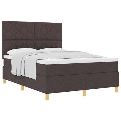 Boxspringbed met hoofdeinde Donkerbruin 160 x 200 cm Stof