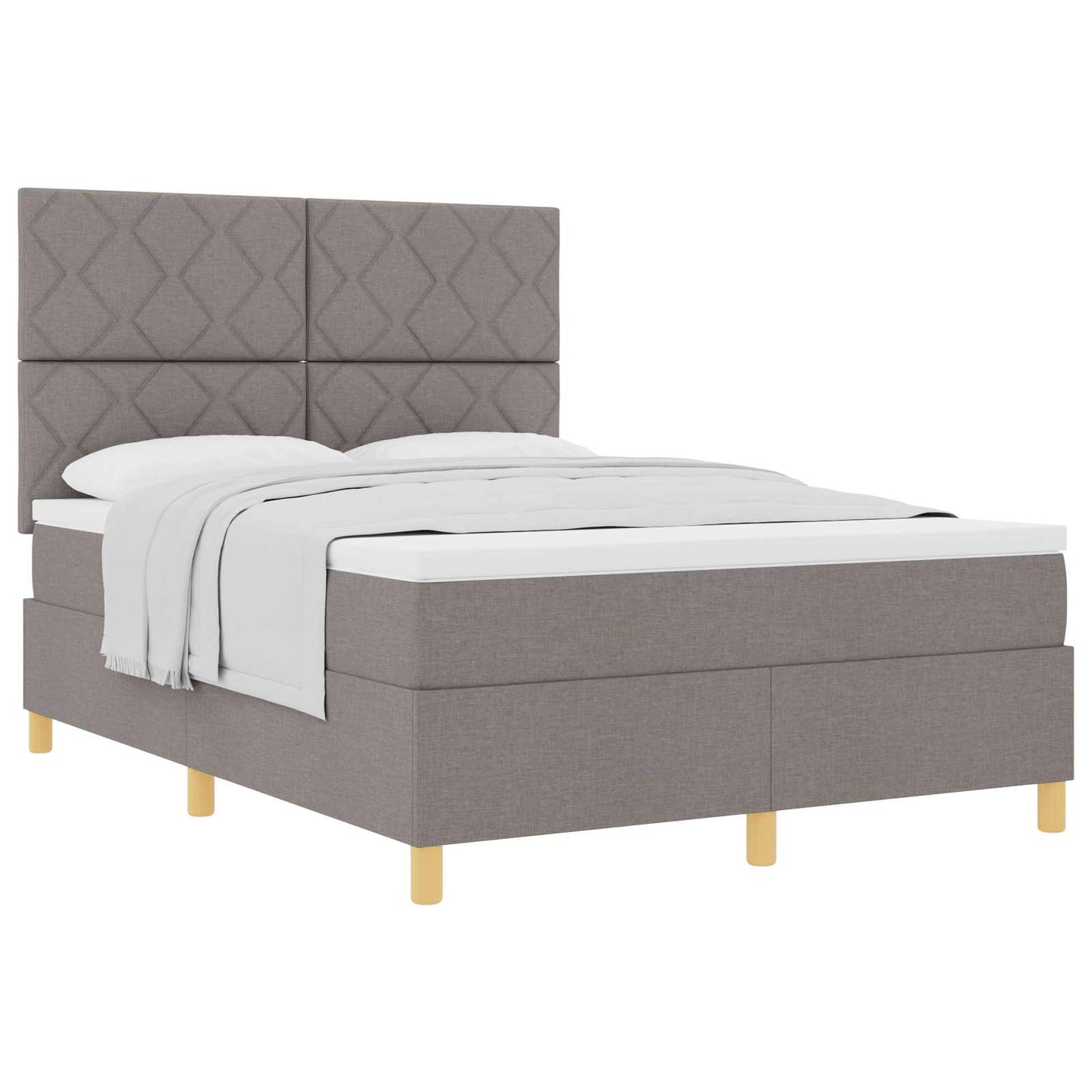Boxspringbed met hoofdeinde Taupe 160 x 200 cm Stof