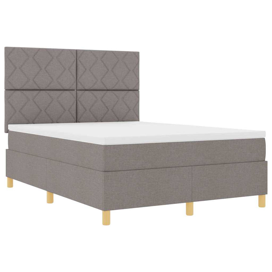 Boxspringbed met hoofdeinde Taupe 160 x 200 cm Stof