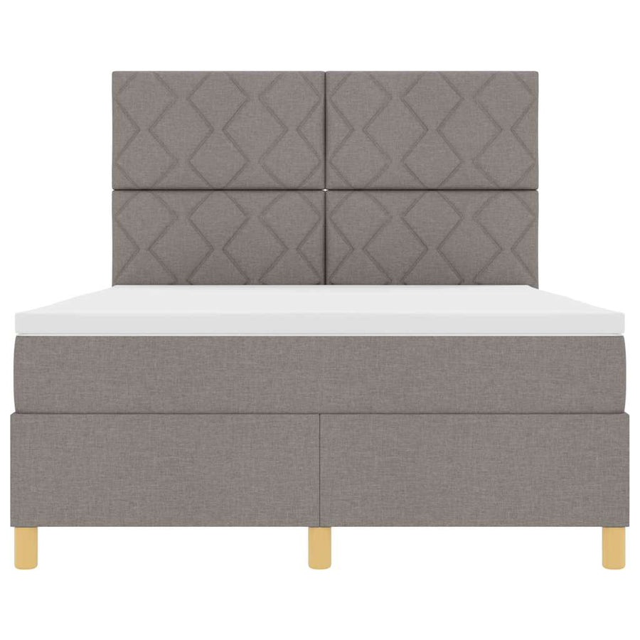 Boxspringbed met hoofdeinde Taupe 160 x 200 cm Stof