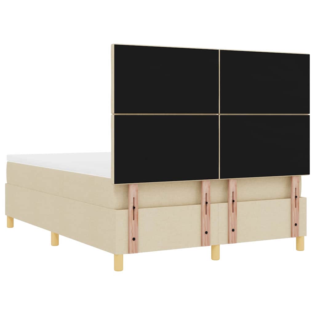 Boxspringbed met matras met hoofdeinde Crème 160 x 200 cm Stof
