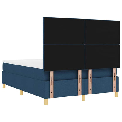 Boxspringbed met matras met hoofdeinde Blauw 160 x 200 cm Stof