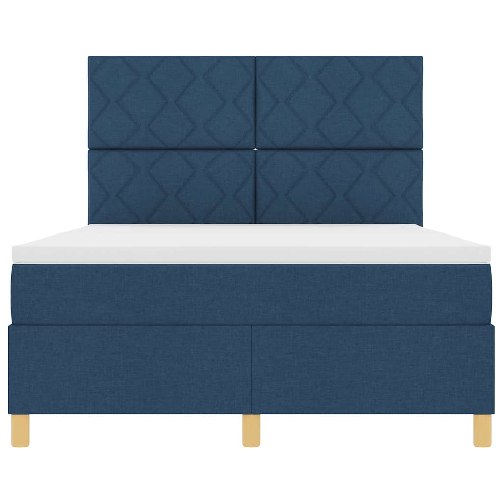 Boxspringbed met matras met hoofdeinde Blauw 160 x 200 cm Stof