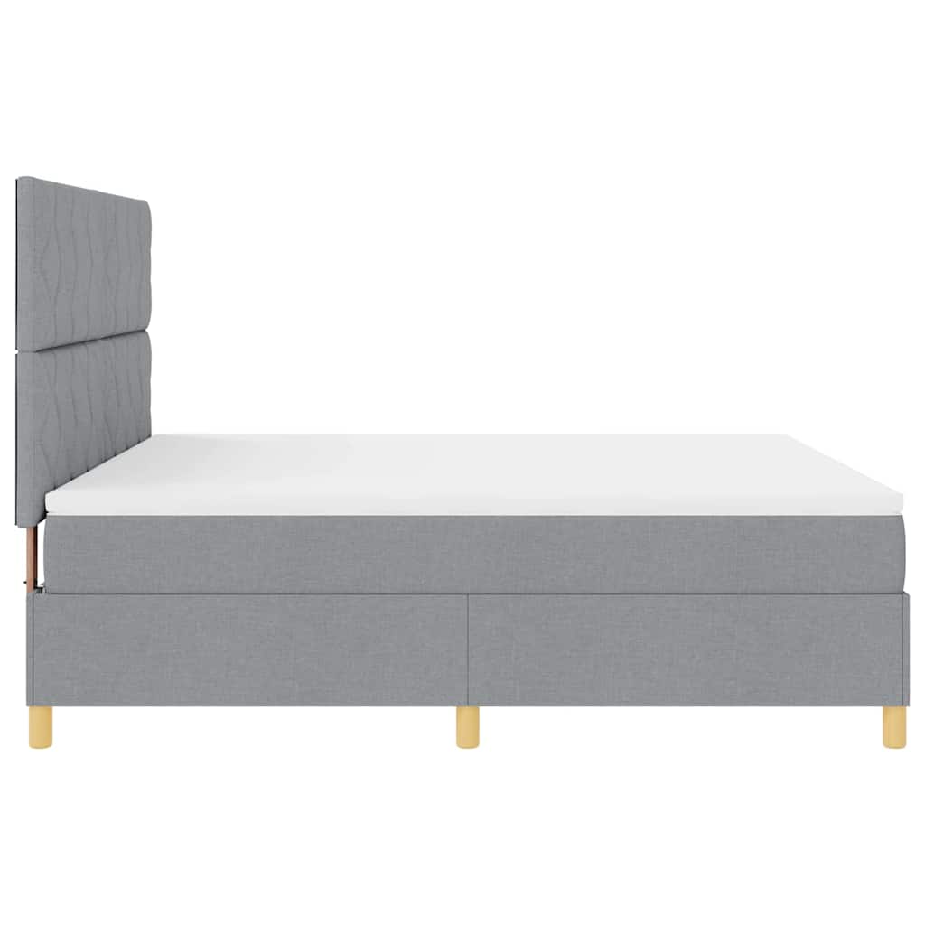 Boxspringbed met hoofdeinde Lichtgrijs 180 x 200 cm Stof