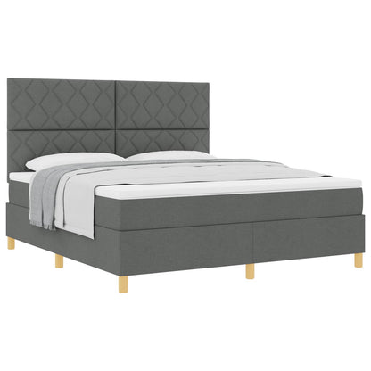 Boxspringbed met hoofdeinde Donkergrijs 180 x 200 cm Stof