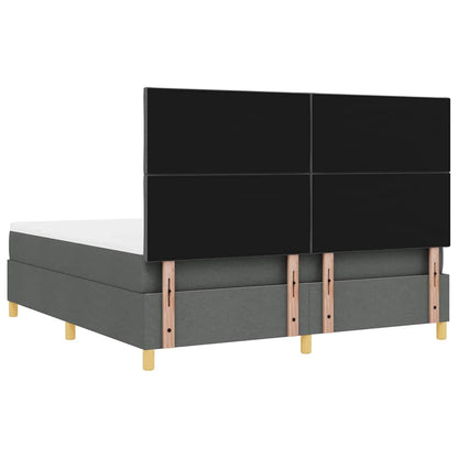 Boxspringbed met hoofdeinde Donkergrijs 180 x 200 cm Stof