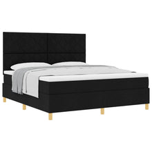 Boxspringbed met hoofdeinde Zwart 180 x 200 cm Stof