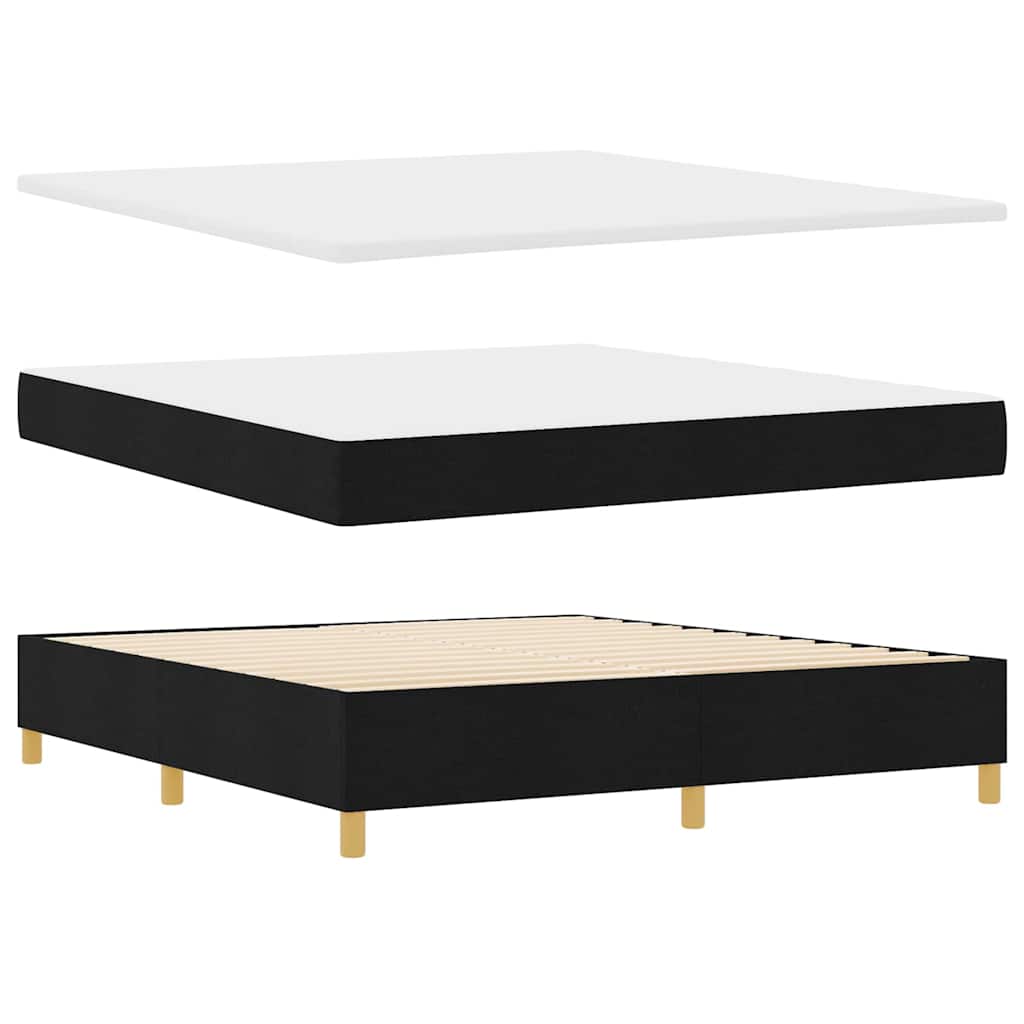 Boxspringbed met hoofdeinde Zwart 180 x 200 cm Stof