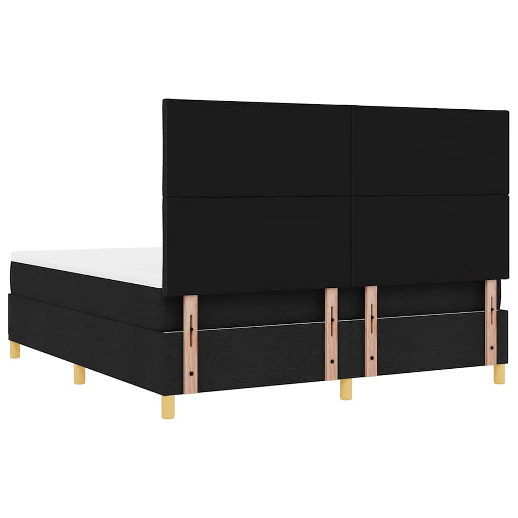Boxspringbed met hoofdeinde Zwart 180 x 200 cm Stof