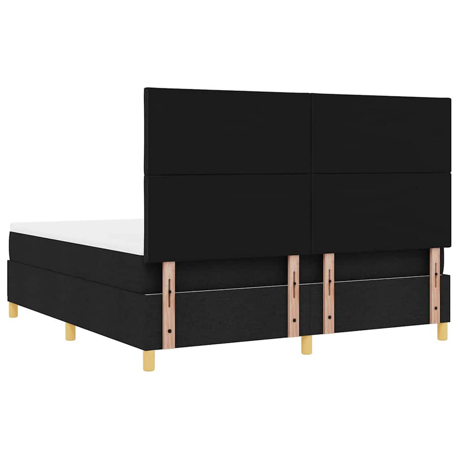 Boxspringbed met hoofdeinde Zwart 180 x 200 cm Stof