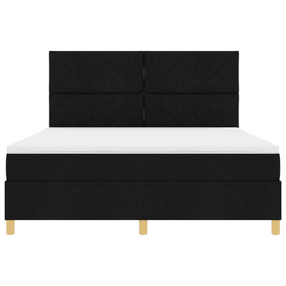 Boxspringbed met hoofdeinde Zwart 180 x 200 cm Stof