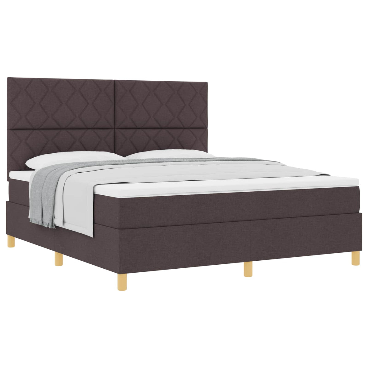 Boxspringbed met matras Donkerbruin 180 x 200 cm Stof