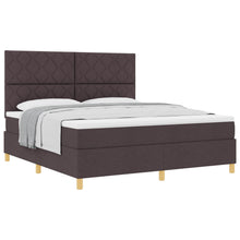 Boxspringbed met matras Donkerbruin 180 x 200 cm Stof