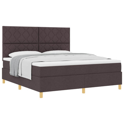 Boxspringbed met matras Donkerbruin 180 x 200 cm Stof