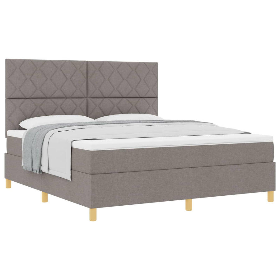 Boxspringbed met hoofdeinde Taupe 180 x 200 cm Stof