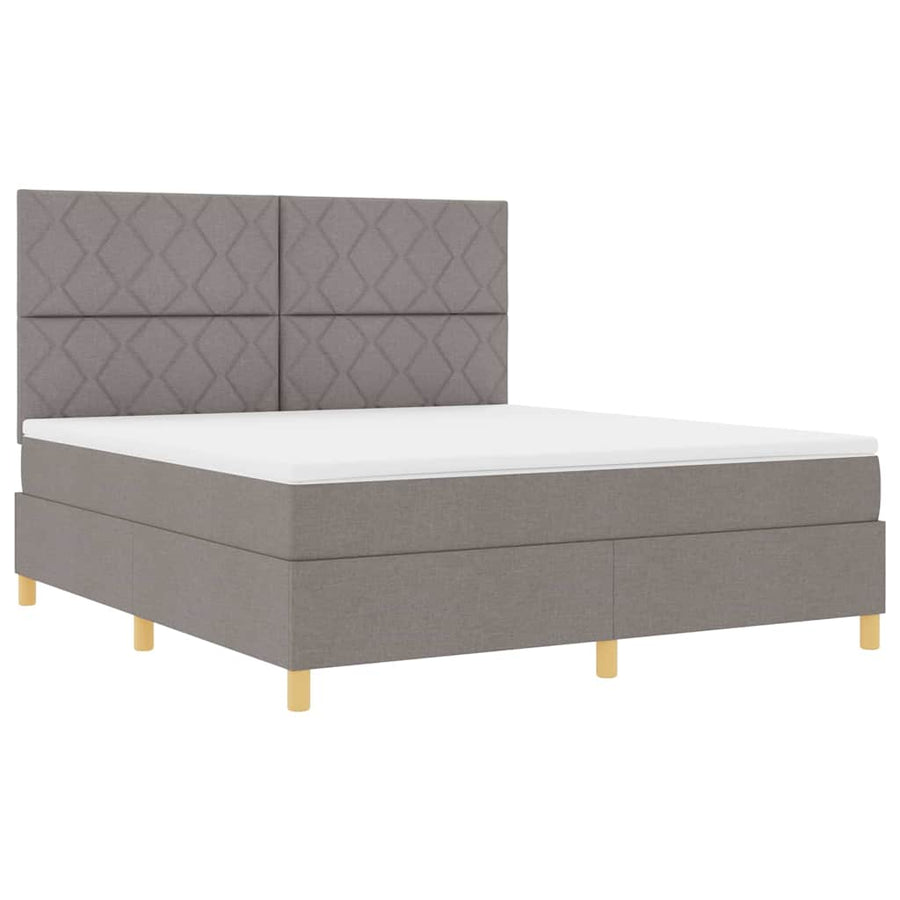 Boxspringbed met hoofdeinde Taupe 180 x 200 cm Stof