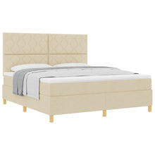 Boxspringbed met hoofdeinde Crème 180 x 200 cm Stof