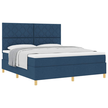 Boxspringbed met hoofdeinde Blauw 180 x 200 cm Stof