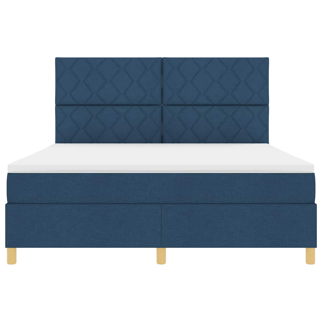 Boxspringbed met hoofdeinde Blauw 180 x 200 cm Stof
