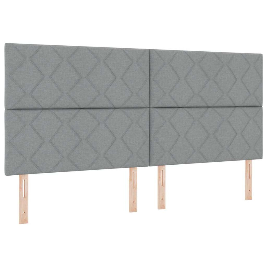 Boxspringbed met matras Lichtgrijs 200 x 200 cm Stof