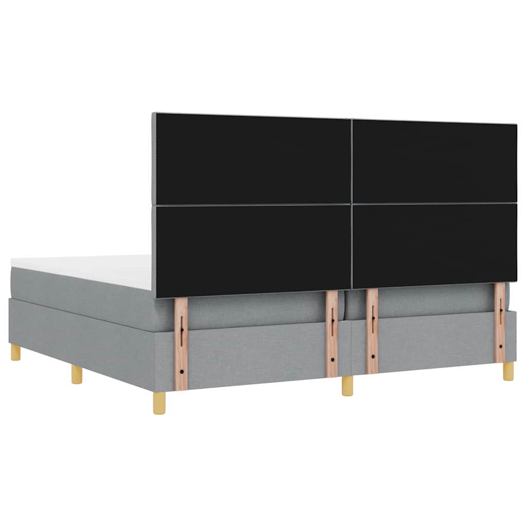 Boxspringbed met matras Lichtgrijs 200 x 200 cm Stof