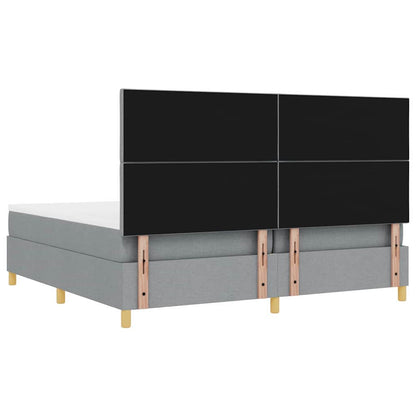 Boxspringbed met matras Lichtgrijs 200 x 200 cm Stof