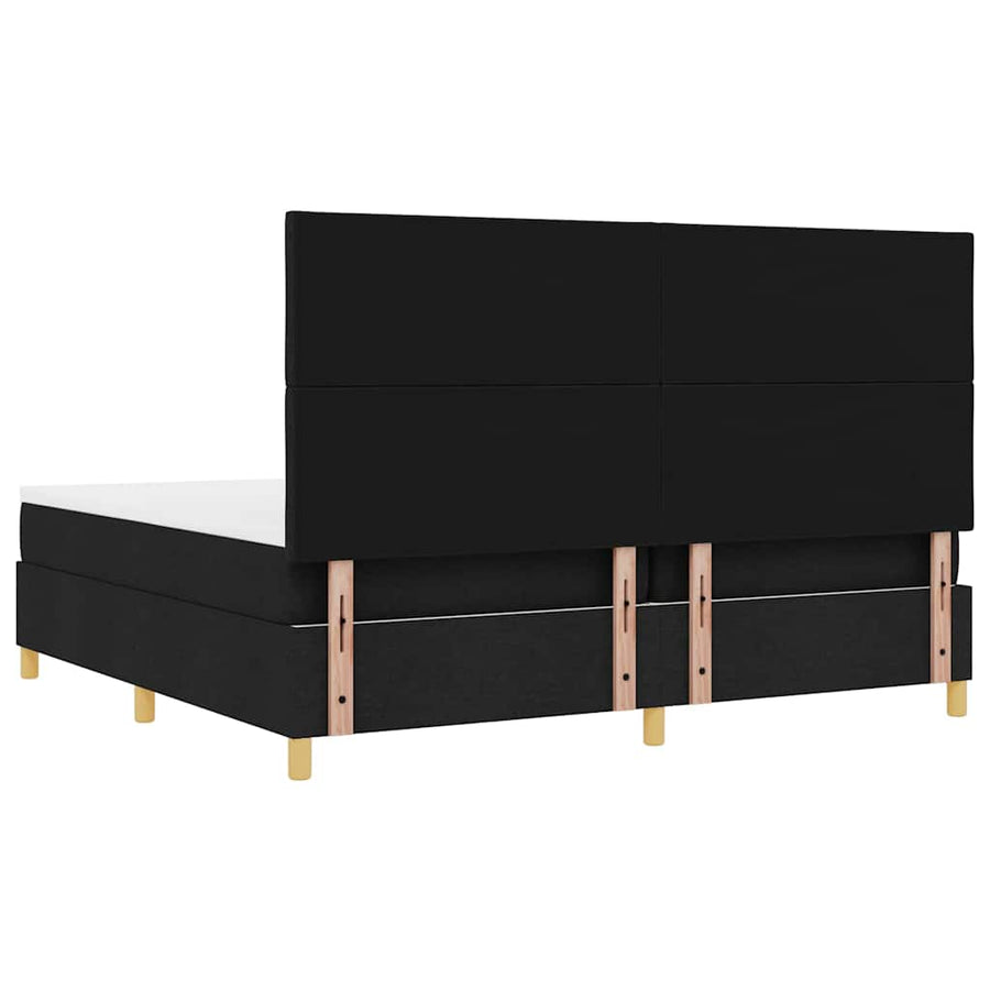 Boxspring bed met hoofdeinde Zwart 200 x 200 cm Stof