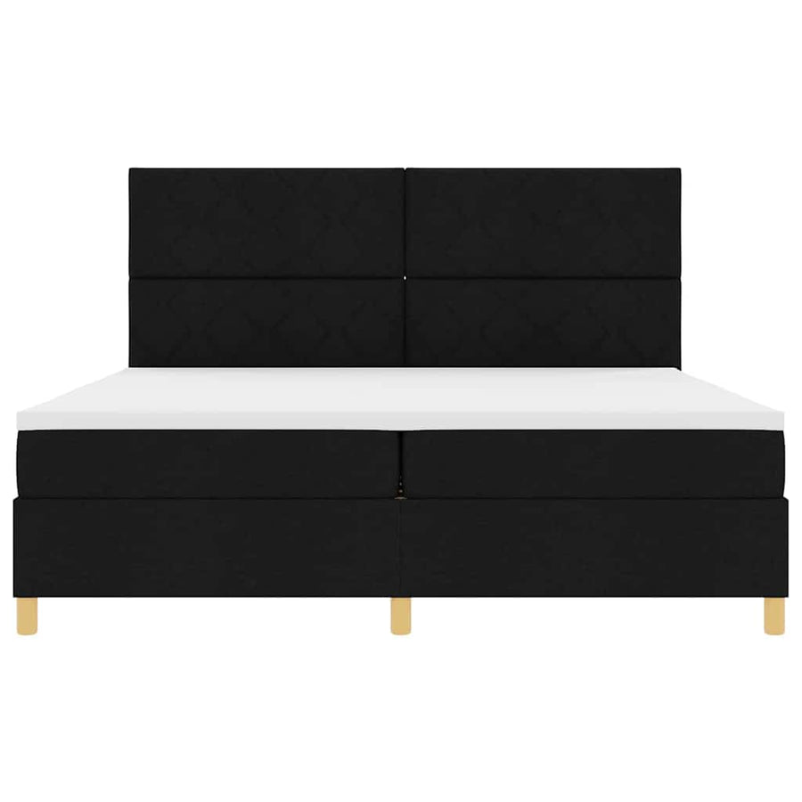 Boxspring bed met hoofdeinde Zwart 200 x 200 cm Stof