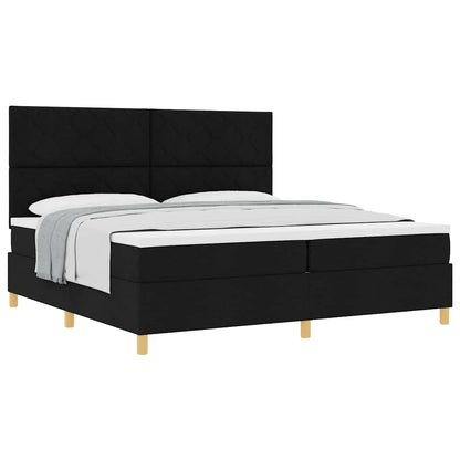 Boxspring bed met hoofdeinde Zwart 200 x 200 cm Stof
