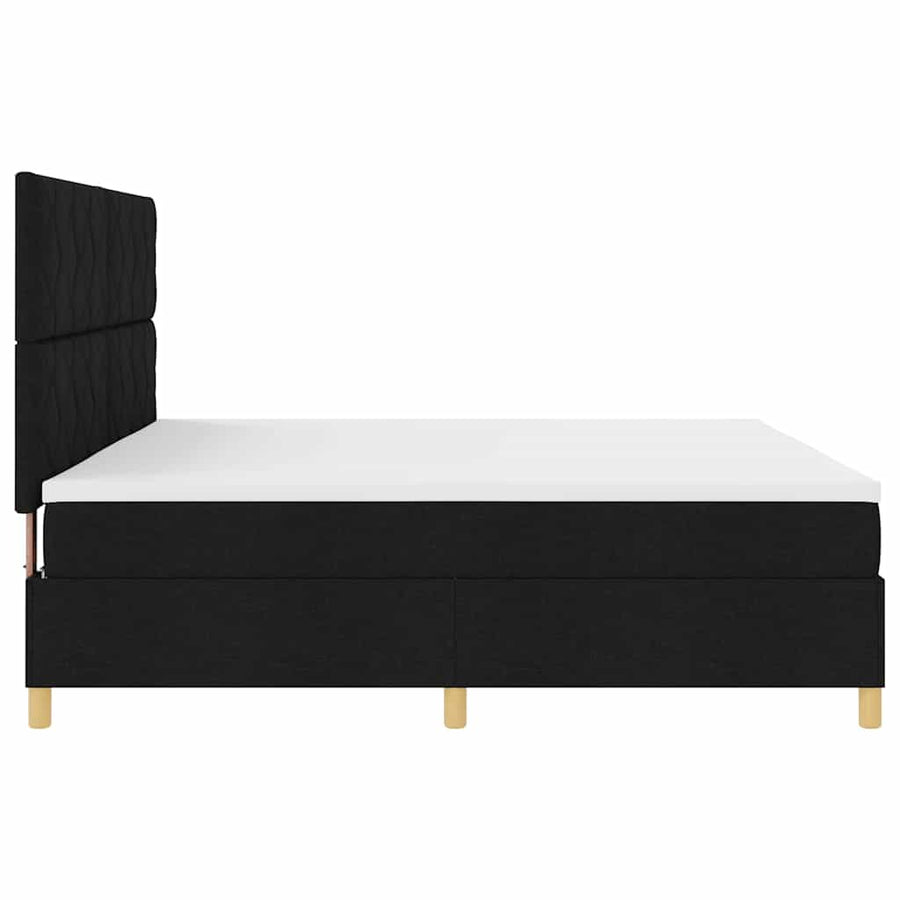 Boxspring bed met hoofdeinde Zwart 200 x 200 cm Stof