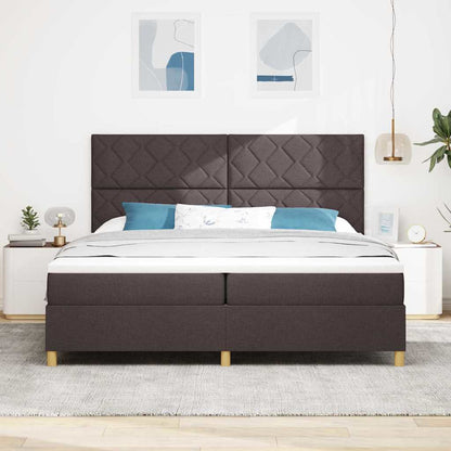 Boxspringbed met matras Donkerbruin 200 x 200 cm Stof