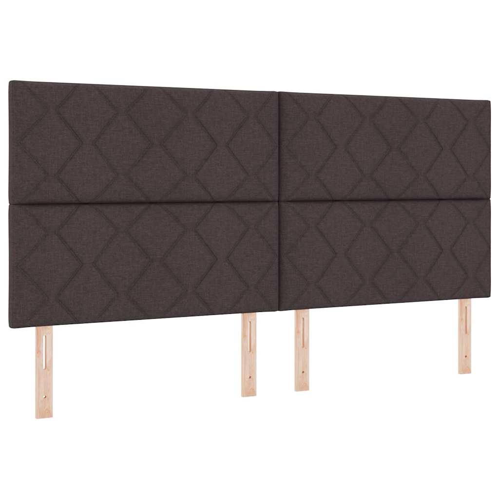 Boxspringbed met matras Donkerbruin 200 x 200 cm Stof